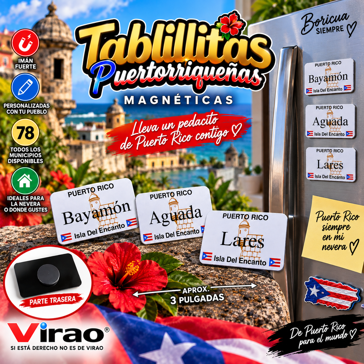 Mini Tablillas Puertorriqueñas Magnéticas 🧲