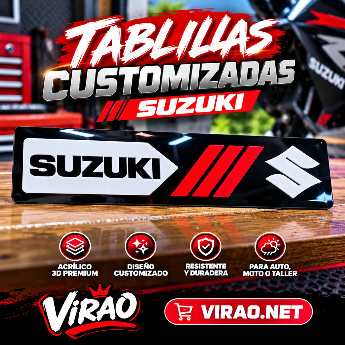 🏁🔥 TABLILLAS CUSTOMIZADAS SUZUKI 🔥🏁