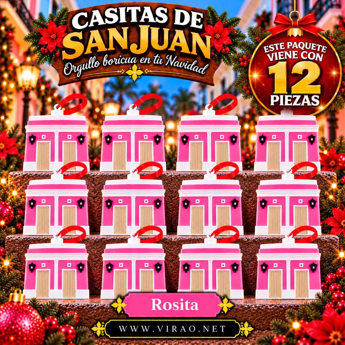 Casitas de San Juan — Adornos Navideños en 3D Estilo 5