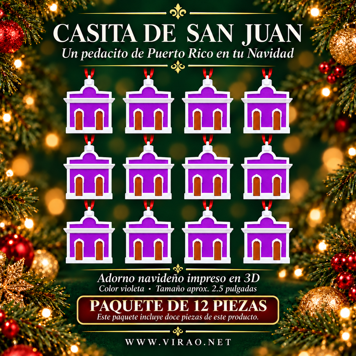 Casitas de San Juan — Adornos Navideños en 3D Estilo 2