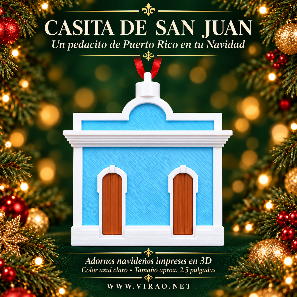 Casitas de San Juan — Adornos Navideños en 3D Estilo 2