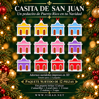 Casitas de San Juan — Adornos Navideños en 3D Estilo 2