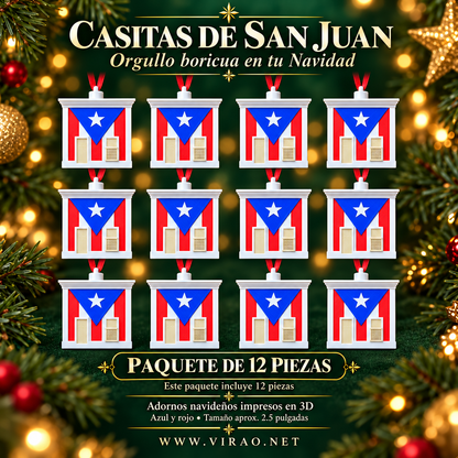 Casitas de San Juan — Adornos Navideños en 3D Estilo 3