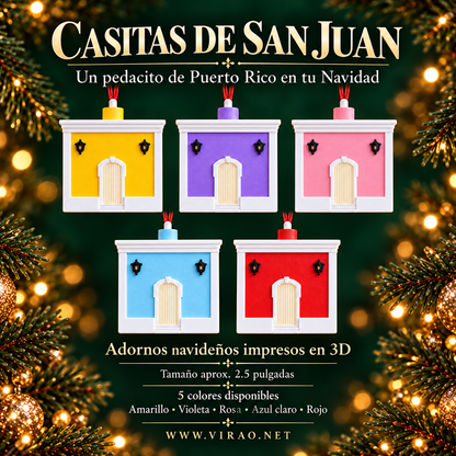 Casitas de San Juan  —  Adornos Navideños en 3D Estilo 1