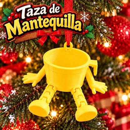 Taza de Mantequilla para el Café – Adorno Navideño 3D