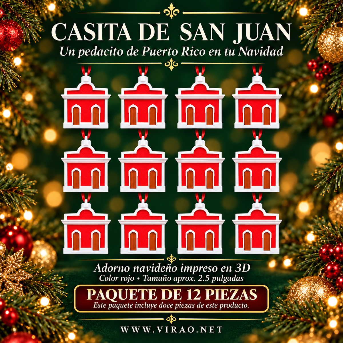 Casitas de San Juan — Adornos Navideños en 3D Estilo 2