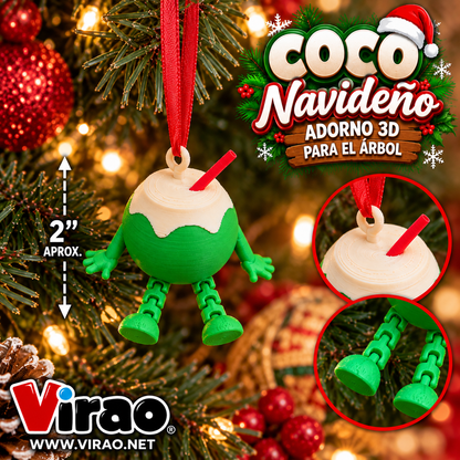 COCO NAVIDEÑO – ADORNO 3D PARA EL ÁRBOL DE NAVIDAD