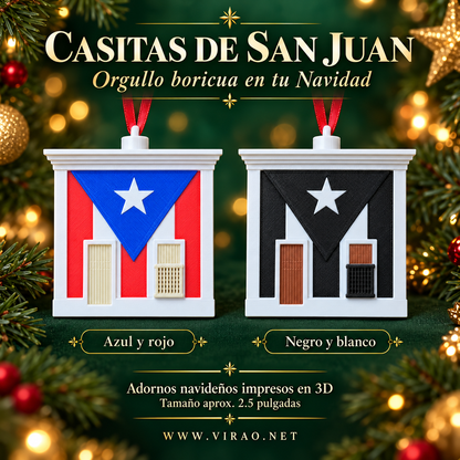 Casitas de San Juan — Adornos Navideños en 3D Estilo 3