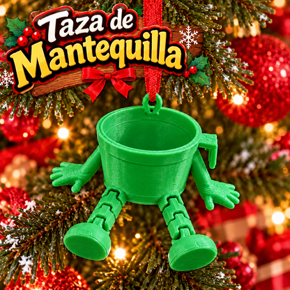 Taza de Mantequilla para el Café – Adorno Navideño 3D