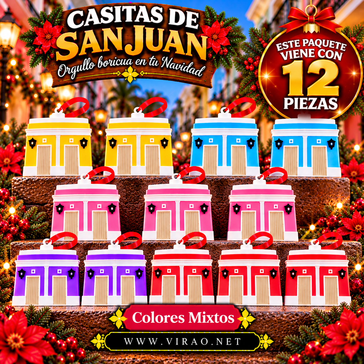 Casitas de San Juan — Adornos Navideños en 3D Estilo 5