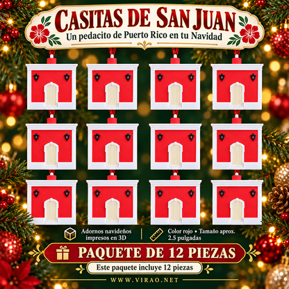 Casitas de San Juan  —  Adornos Navideños en 3D Estilo 1