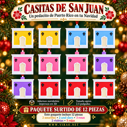 Casitas de San Juan  —  Adornos Navideños en 3D Estilo 1
