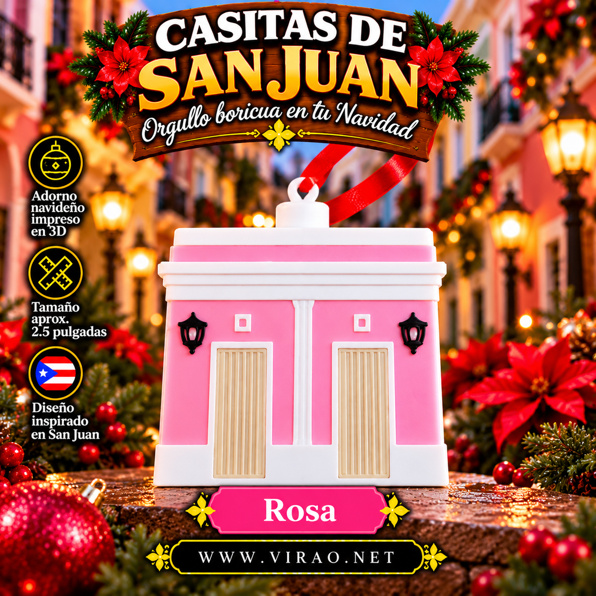 Casitas de San Juan — Adornos Navideños en 3D Estilo 5