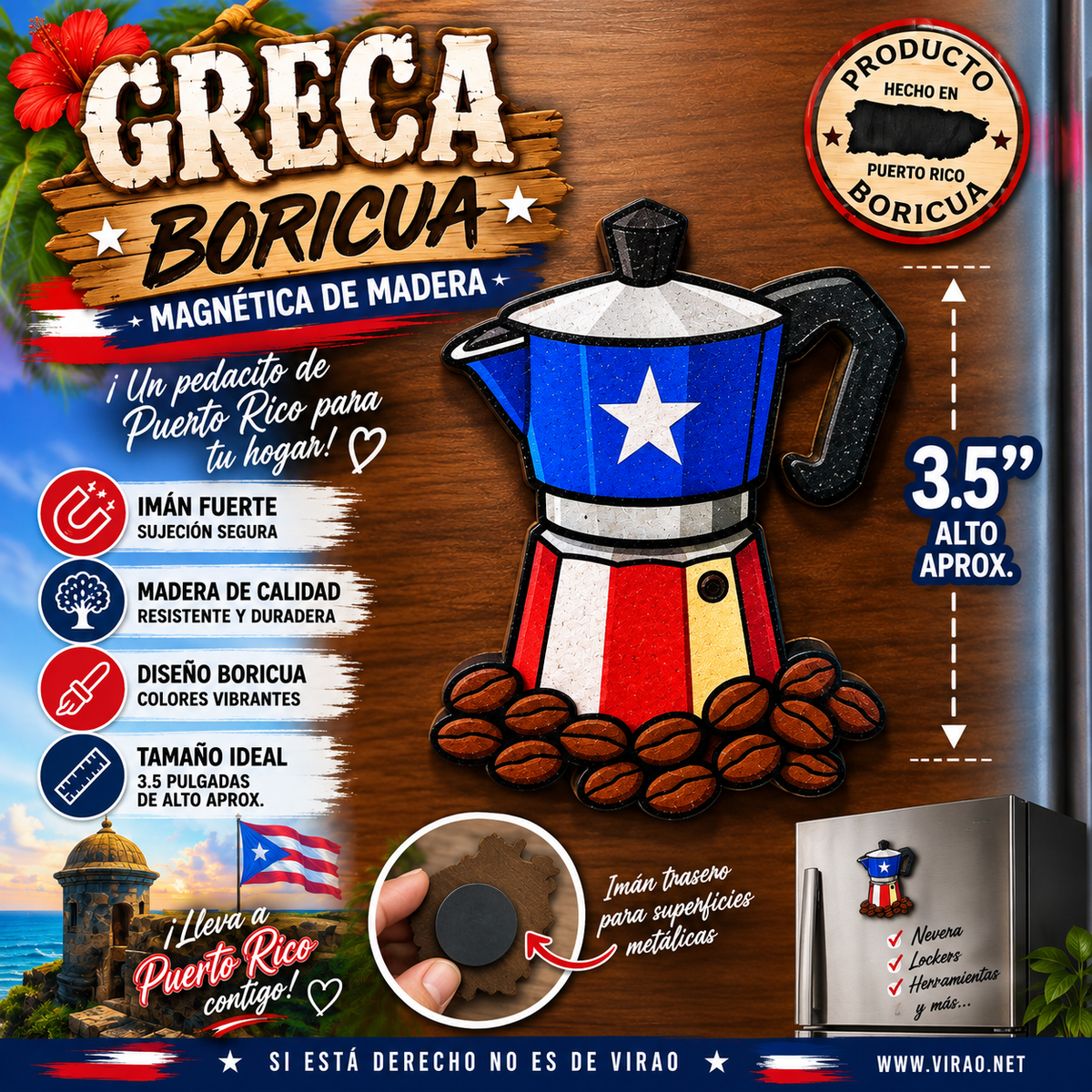 Greca Magnética de Madera