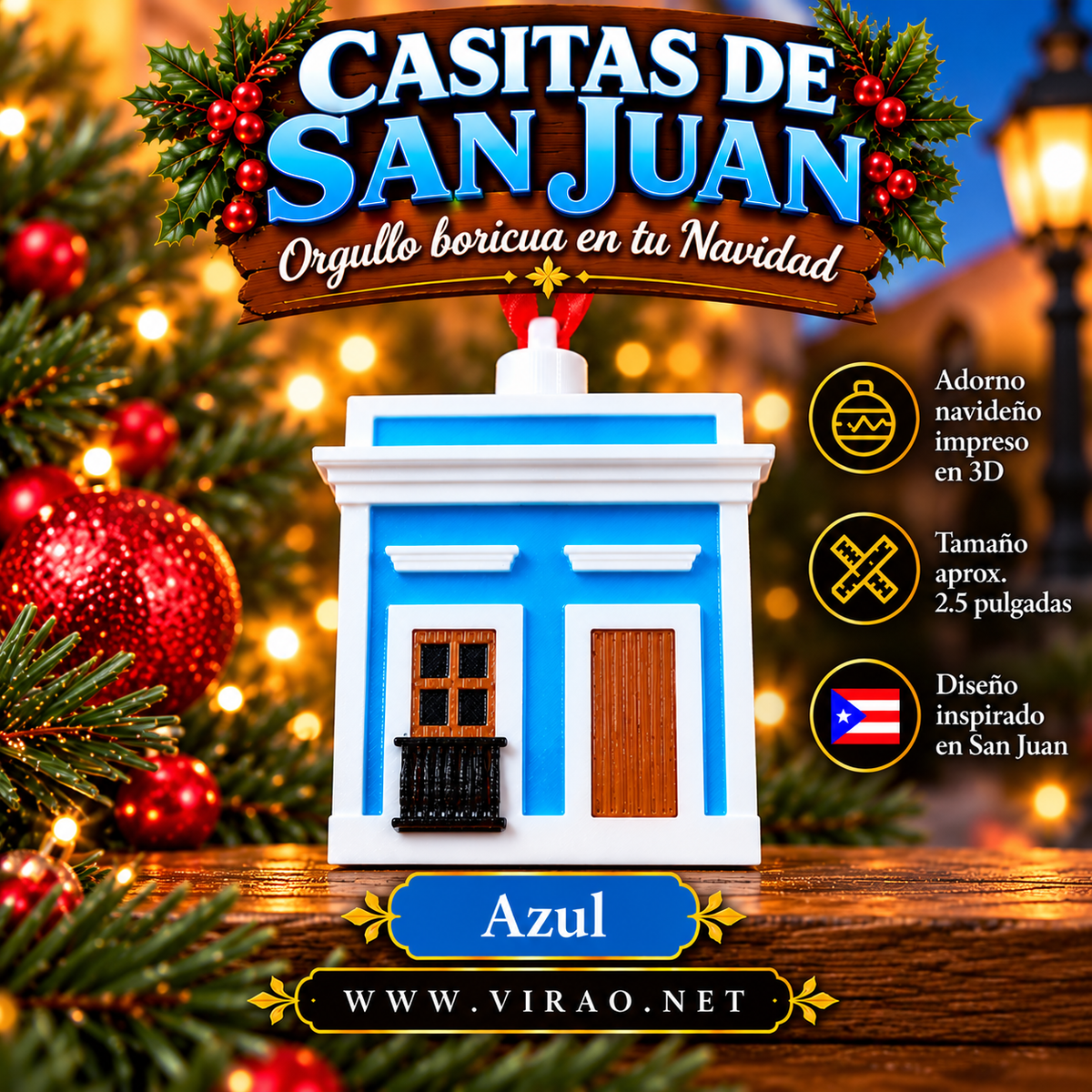 Casitas de San Juan — Adornos Navideños en 3D Estilo 6