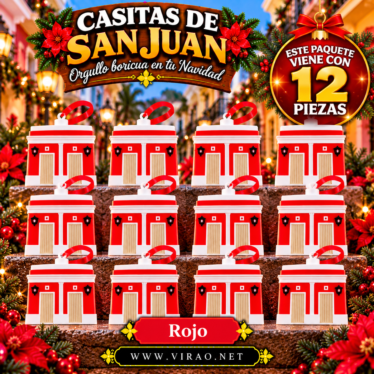 Casitas de San Juan — Adornos Navideños en 3D Estilo 5