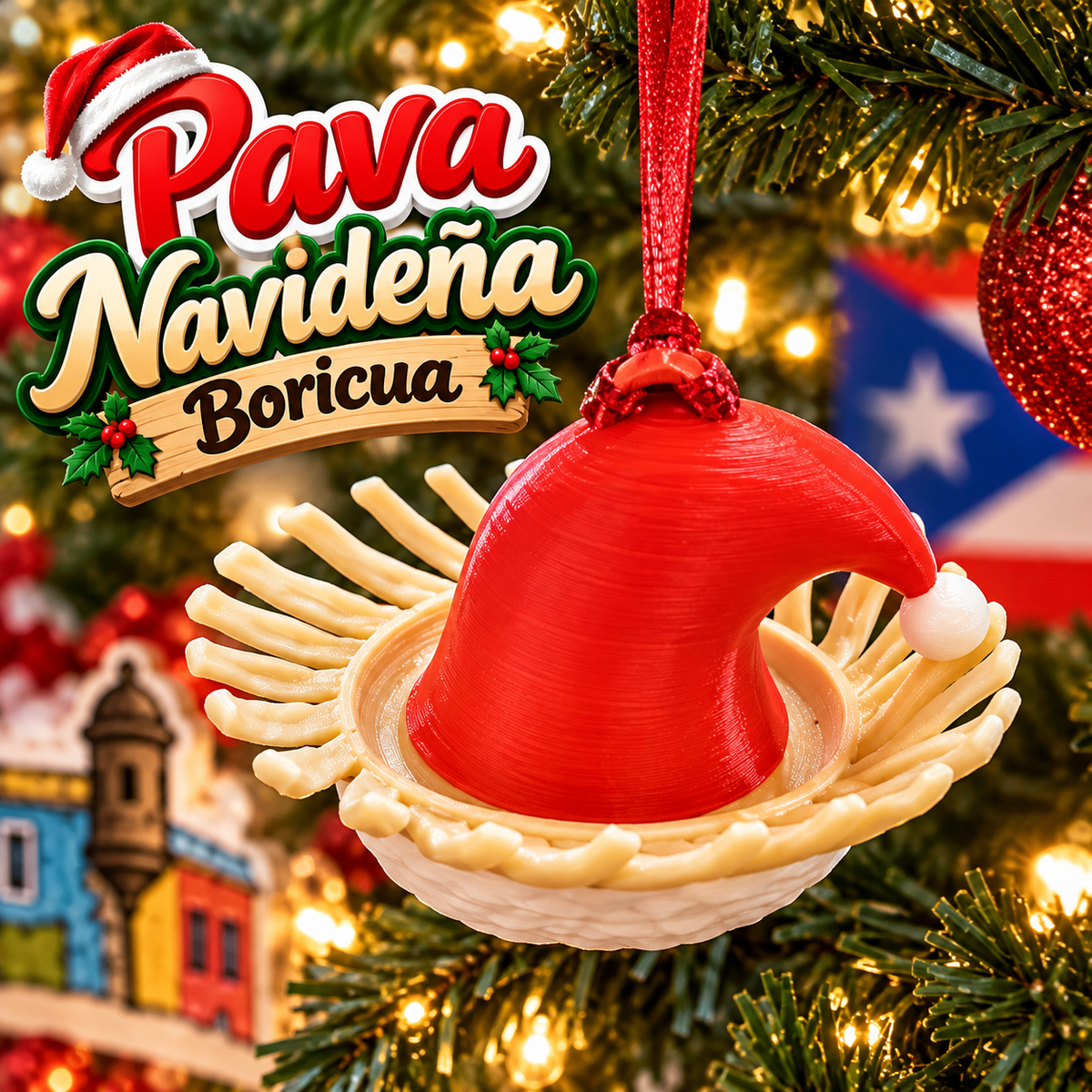 PAVA NAVIDEÑA BORICUA – DECORACIÓN PARA EL ÁRBOL DE NAVIDAD 🇵🇷🎄