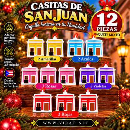 Casitas de San Juan — Adornos Navideños en 3D Estilo 6