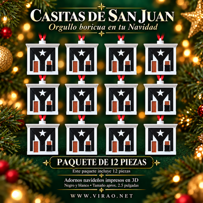 Casitas de San Juan — Adornos Navideños en 3D Estilo 3