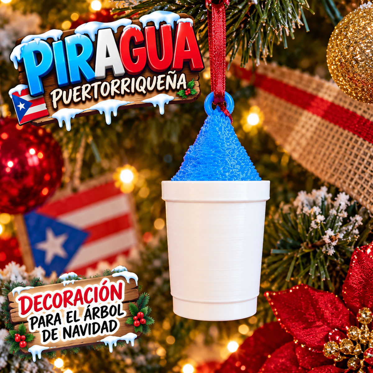 Piragua Puertorriqueña – Decoración para el Árbol de Navidad 🎄