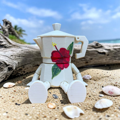 Greca Boricua 3D Med Pintada a Mano Amapola